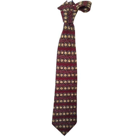 Christian Dior Cravate 100% Silk Classic Burgundy Navy Gold Formal Wear Neck Tie - Picture 1 of 4